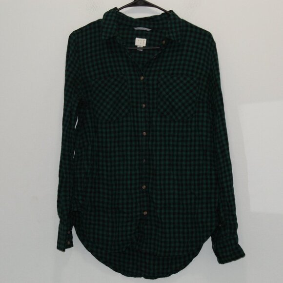 a new day Tops - A New Day Green Plaid Button Shirt Size Medium